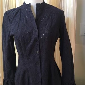 Ralph Lauren eyelit blouse-size 4. Navy Blue.